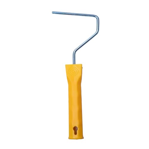 Image of Nippon Paint 4 Inch Yellow Stripe Set Roller Polyacrylic Threaded Handle Design-Semi-Smooth Surfaces Corner Access Tool-Professional DIY Interior Painting Commercial Residential