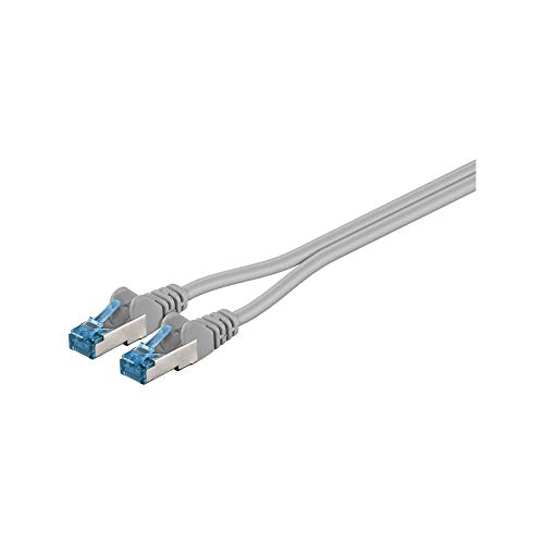Preisvergleich Produktbild Goobay 93773 CAT 6a Duplex-Patchkabel, S / FTP (PiMF), Grau
