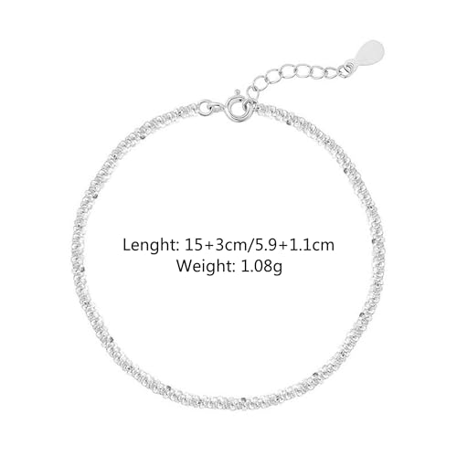Dainty Shiny 925 Sterling Silver Bracelets for Women 14K Gold Plated Simple Twist Rope Chain Bracelet Minimalist Adjustable Link Charm Bracelet Jewelry Birthday Gifts for Mom4