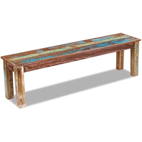 vidaXL Massivholz Sitzbank Holzbank Wartebank Flurbank Wohnzimmer Antik Vintage Cover