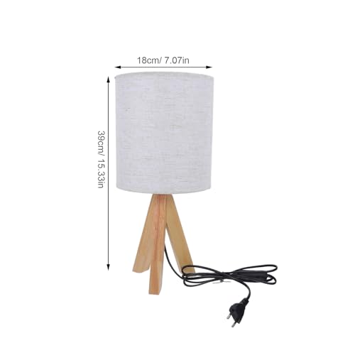 Petite lampe de table vintage bois trépied et éclairage multi-angles