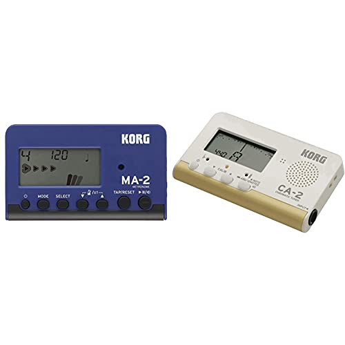 KORG MA-2Metr�nomo digital de bolsillo con pantalla LCD, azul y negro + Afinador digital crom�tico Korg CA-2 para instrumentos de cuerda e instrumentos de viento