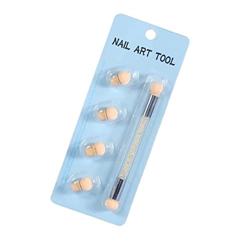 1 Set Nail Art Sponge Brush Double End Nail Art Sponge Pen Professional Nail Art Sponge Applicator for Diy Nail Art Designs Dot Pen Tools Cover