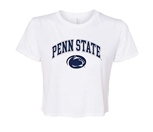 Penn State Officially Licensed Womens Arch Logo Cropped Short Sleeve T-Shirt XS/Small White
