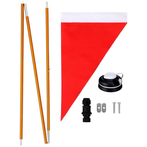 Drapeau de sécurité pour kayak et canoë avec kit de base stable en acier inoxydable