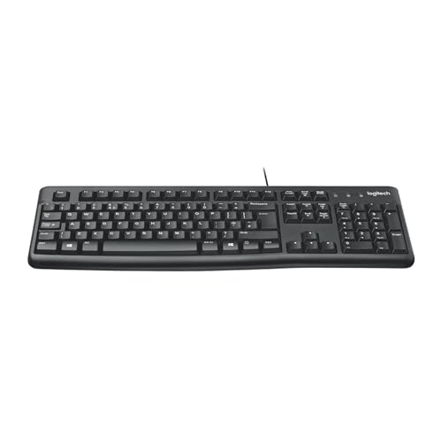 Logitech K120 Wired Keyboard for Windows, USB Plug-and-Play, Full-Size, Spill-Resistant, Curved Space Bar, Compatible with PC, Laptop, QWERTY UK English Layout - Black - Image 6
