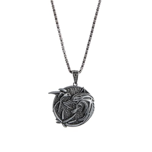 HYXITVCG Witcher Necklace for Men Wolf Necklace for Men Witcher Medallion Necklace Wolf Jewelry Gifts for Men