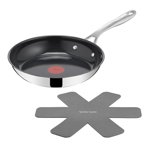 Jamie Oliver by Tefal Direct Cook, Poêle 24cm, Acier inoxydable Céramique antiadhésive + Protecteur de poêle, H880S234