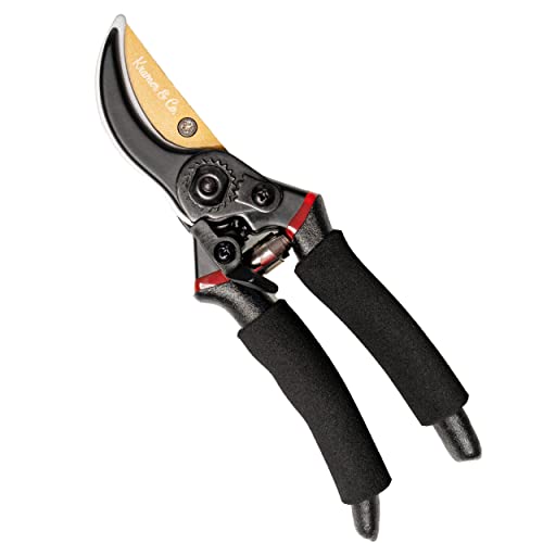 Kramer&Co. Gardening Secateurs with Ergonomic Anti-Slip Handle, Gardening Pruning Scissors, Bypass Pruning Secateurs for Trimming & Hedge Shears Cutting - Garden Tools - Black - Image 3