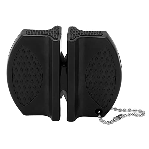 Portable Mini Knife Sharpener Multifunctional Pocket Knife Sharpener for Outdoor Use (Black)