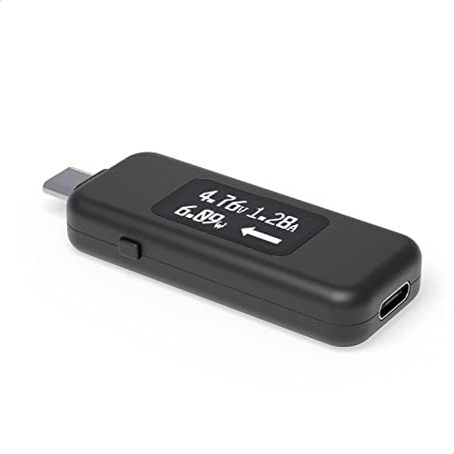Plugable USB C Power Meter Tester for Monitoring USB-C Connections up to 240W - Digital Multimeter Tester for USB-C Cables, Laptops, Phones, Chargers - Driverless