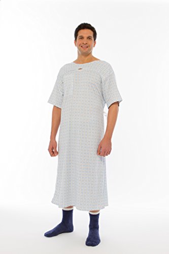 PatientStyle Premium Hospital Gown with Back Tie & Shoulder Snaps - Unisex Medical Patient Gown, Perfect for Elderly Care and Labor