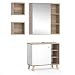 Produktbild Vicco Badmöbelset Midischrank Waschtischunterschrank Spiegel Hochschrank Senyo S/W (Set 7, Weiß, Sonoma)