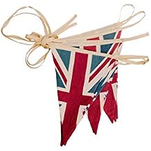 ASVP Shop Vintage British Union Jack Textile Flag Cloth Fabric Bunting Retro Banner UK 16.5 قدمًا Long