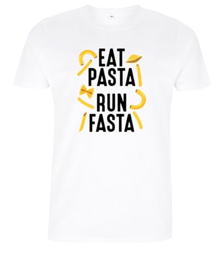 Dressdown Eat Pasta, Run Fasta - Organic Men's/Unisex T-Shirt - White - 3XL