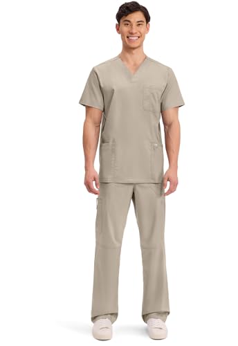 Image of Cherokee WW Revolution V-Neck Scrub Top for Men with 3 Pockets