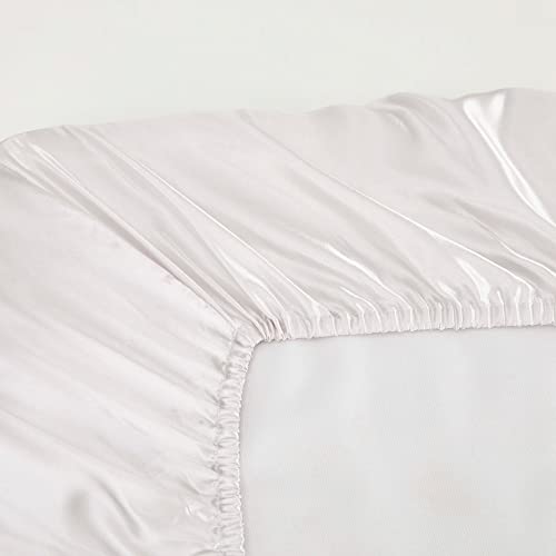 Image of Satin Crib Sheets 2-Pack for Babies & Toddlers - Soft, Gentle on Hair & Skin - Fitted Satin Sheets for Crib or Toddler Mattress
