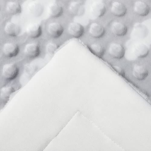Plush Embossed Raised Dot Baby Blanket For Boys And Girls, Soft Velbo Mink Dotted Double Layer Receiving Blanket Bamboo Fabric Backing For Newborn Premium Quality Blanket, Grey 50" X 60" #TOP3