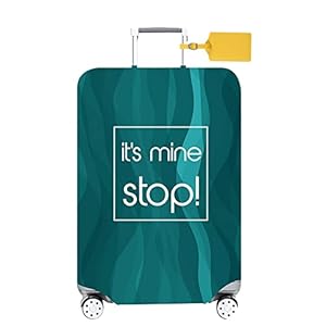 FANSU Reisbagage Cover Elastische Koffer Trolley Case Cover voor wielen Bagage – Grappige Roze Bloem Wasbaar Stofdicht anti-kras Reizen Zakelijke Koffer Covers, Het is mijn stop, L(25-28in)