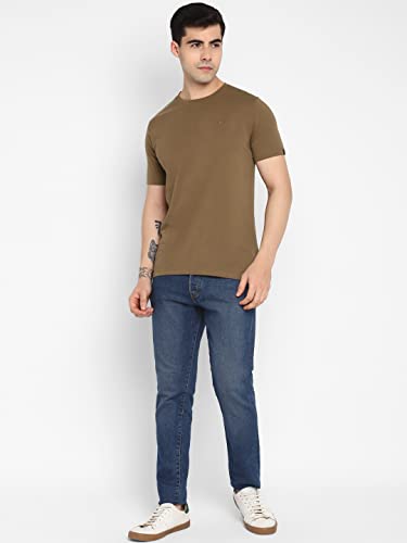 Image of Allen Cooper Men's Super Combed Cotton Rich Solid Round Neck Half Sleeve T-Shirt
