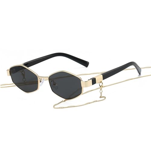 bullabulling Trendy Hexagon Sunglasses for Women Retro Gold Metal Geometric Frame Sun Glasses Shades2