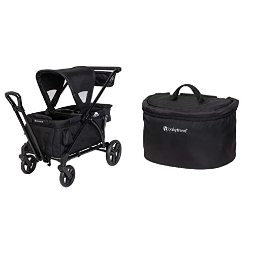 Baby Trend Expedition 2-in-1 Stroller Wagon Plus, Ultra Black & Insulated and Versatile Stroller Wagon Deluxe Storage Basket for Expedition and Tour Wagon Models