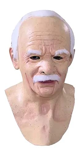 Mascara Velho Idoso Realista Com Cabelo Festa Fantasia Latex (DR ASTOLFO)