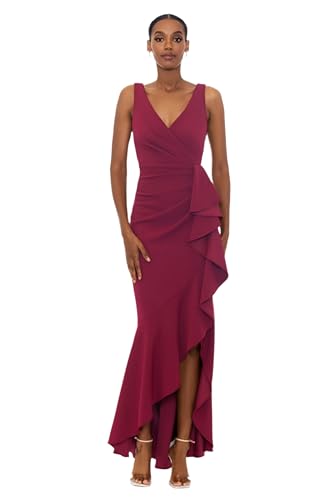Image of Betsy & Adam Women's Xscape Women's Halter Mock Neck Ruffle Knee Length Dress