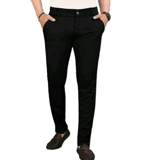 4-Way Stretch Blend Formal Trousers for Men – Plain Designer Regular Fit Stretchable Pants | Elastic Waistband-image-5