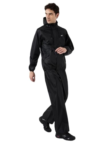 Image of Wildcraft Men Rain Jacket | Hooded Waterproof Design With Adjustable Drawstring & Elasticated Cuffs | 100% Polyester Breathable Fabric For Monsoon Travel & Daily Wear