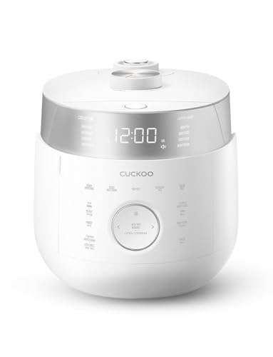 CUCKOO Twin Pressure Rice Cooker 10-Cup Uncooked / 20-Cup Cooked with Induction Heating Technology, 20 Menu Modes with Voice Guide, Large Rice Maker Multi-Cooker & Pressure Cooker (CRP-LHTR1009FW)