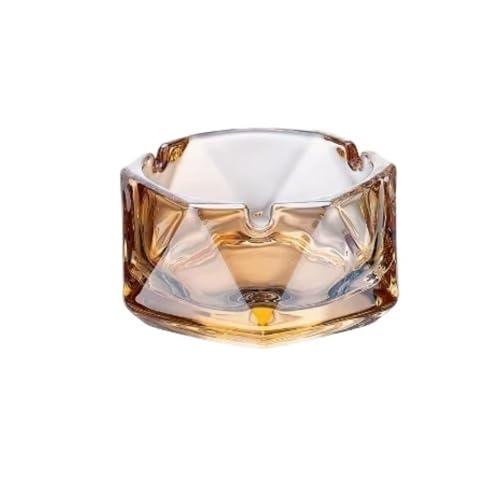 Cendrier en verre jaune pour salon et table basse chic