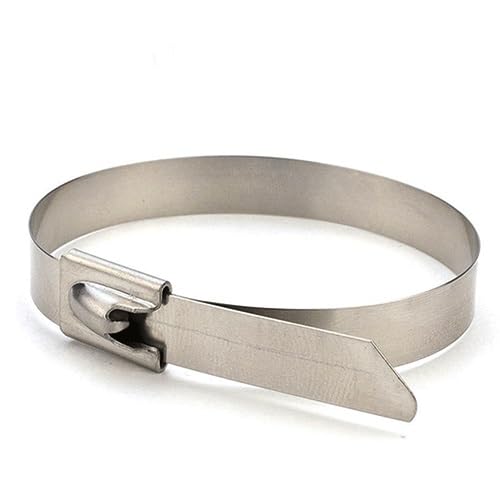 JOSUR 20pcs 8mm Cavo in Acciaio Inox Cravatte in Acciaio Inox Bloccante in Metallo con Zip-Chiusura con Cerniera Rivestita, Cavo di Bloccaggio Multiuso(8x450MM)