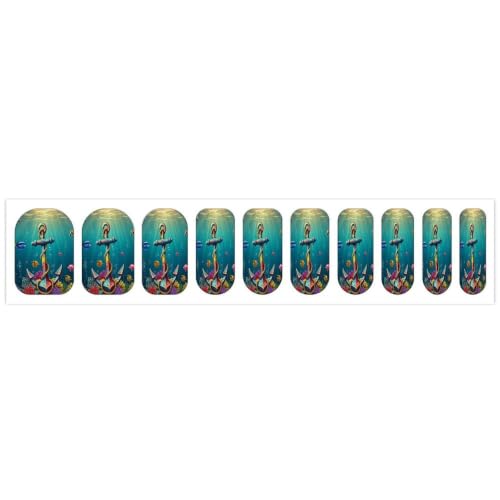 Medium Length Anchor Chip-Resistant Nail Decals Stickers