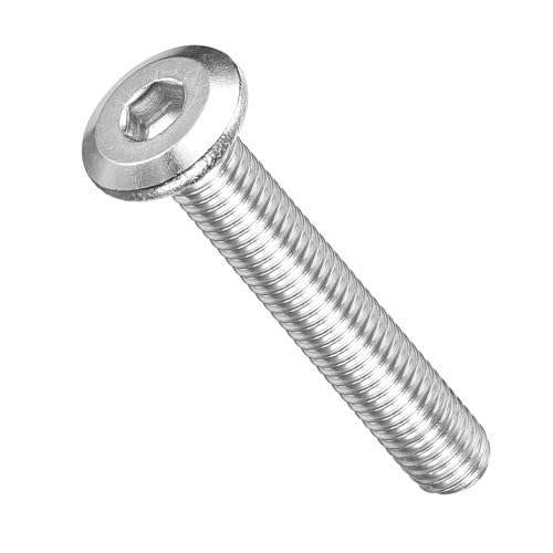 Image of METALLIXITY Flat Head Hex Socket Cap Screws Bolts(M5-0.8x30) 30Pcs, 304 Stainless Steel Hex Socket Furniture Bolts Screws - for Furniture Woodworking Project, Silver Tone