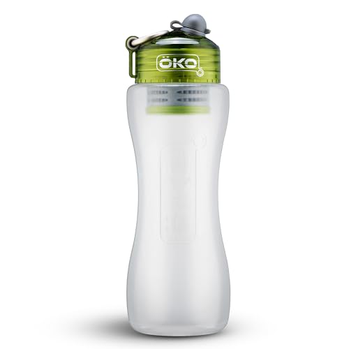 OKO ÖKO - Advanced Water Bottle with Filter Derived from NASA Technology, Filtered Water Bottle for Travel, Outdoors & Home, 1 L, Moss