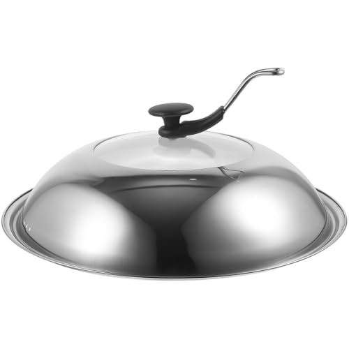 ANDRESLAD Coperchio in Acciaio Inox 38 CM per Pentole e Padelle Copri-Pentola Resistente al Calore Manico Isolato e Prese D’Aria Accessorio Cucina per Uso Domestico e Ristorazione