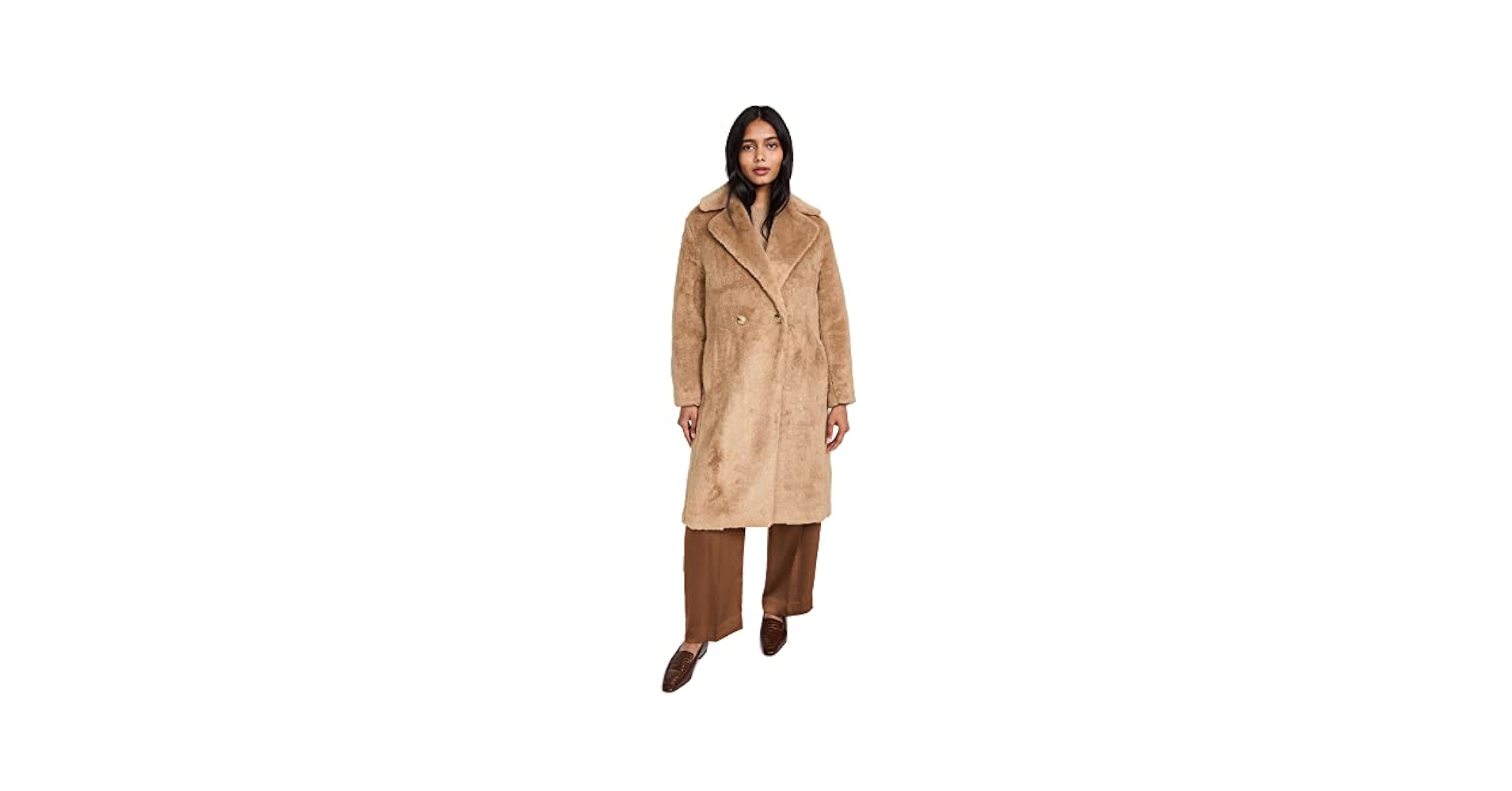 Vince Womens Faux Sherling Coat, SAND SHELL, SMALL at Amazon