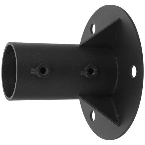 Brida de poste de cerca de acero negro con tornillos PRETYZOOM diámetro 52mm