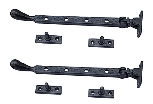 Adonai Hardware 9.50 Inch "Araunah" Antique Cast Iron Window Casement Stay (Supplied as 2 pieces per pack) - Matte Black Powder Coated-image-28
