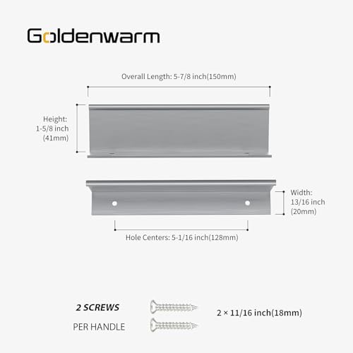 Image of Goldenwarm 20 Pack 5in Brushed Nickel Finger Edge Pulls for Cabinets