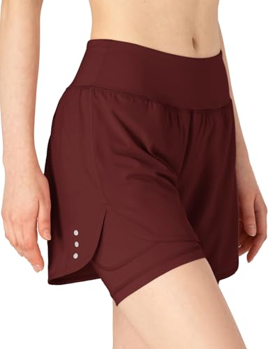 donhobo Damen 2 in 1 Sport Shorts Training Yoga Kurze Hose Schnell Trocknend Leichte Atmungsaktive Laufshorts (Rot, M) donhobo Damen 2 in 1 Sport Shorts Training Yoga Kurze Hose Schnell Trocknend Leichte Atmungsaktive Laufshorts (Rot, M)