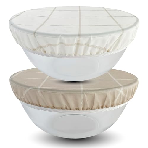 Nectar & Nest Reusable Bowl Covers for Bread Proofing - Beeswax Bowl Covers Reusable, 100% Organic Cotton, Elastic Cover for Sourdough, Dough Proofing and Food Storage, Compostable