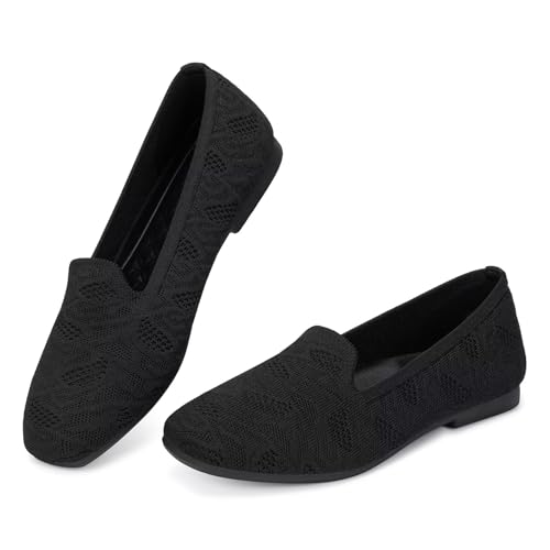 Image of Frank Mully Women's Loafer Flats Square Toe Comfortable Office Work Shoes, Cute Penny Loafer Slip On Walking Driving Shoes