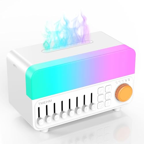 TMEHM 4-in-1 Sleep Sound Machine with White Noise & 8 Nature Sounds, Bluetooth Speaker, Night Light & Aroma Diffuser with Timer for Baby, Kids and Adults (Matte White)