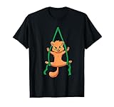 aerial silk ballerino acrobat divertente cat aerialist maglietta