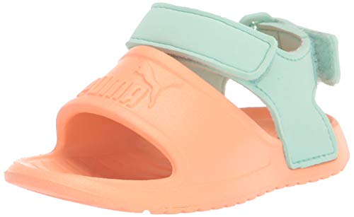 PUMA unisex baby Dive Cat Injex Slide Sandal, Cantaloupe-mist Green, 9 Toddler US