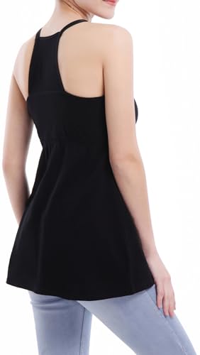 SUIEK Women's Nursing Tank Top Cami Maternity Bra Breastfeeding Clothes (Large)