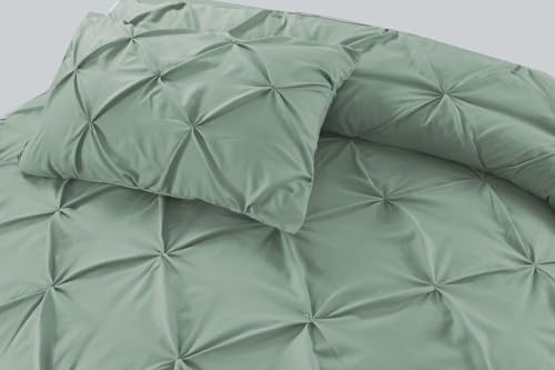 Housse de couette super king size vert sauge microfibre douce