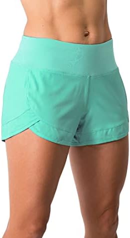Tough Mode Womens 3" Lightweight Running WOD Volleyball Shorts Workout Mesh Liner Zip Pocket